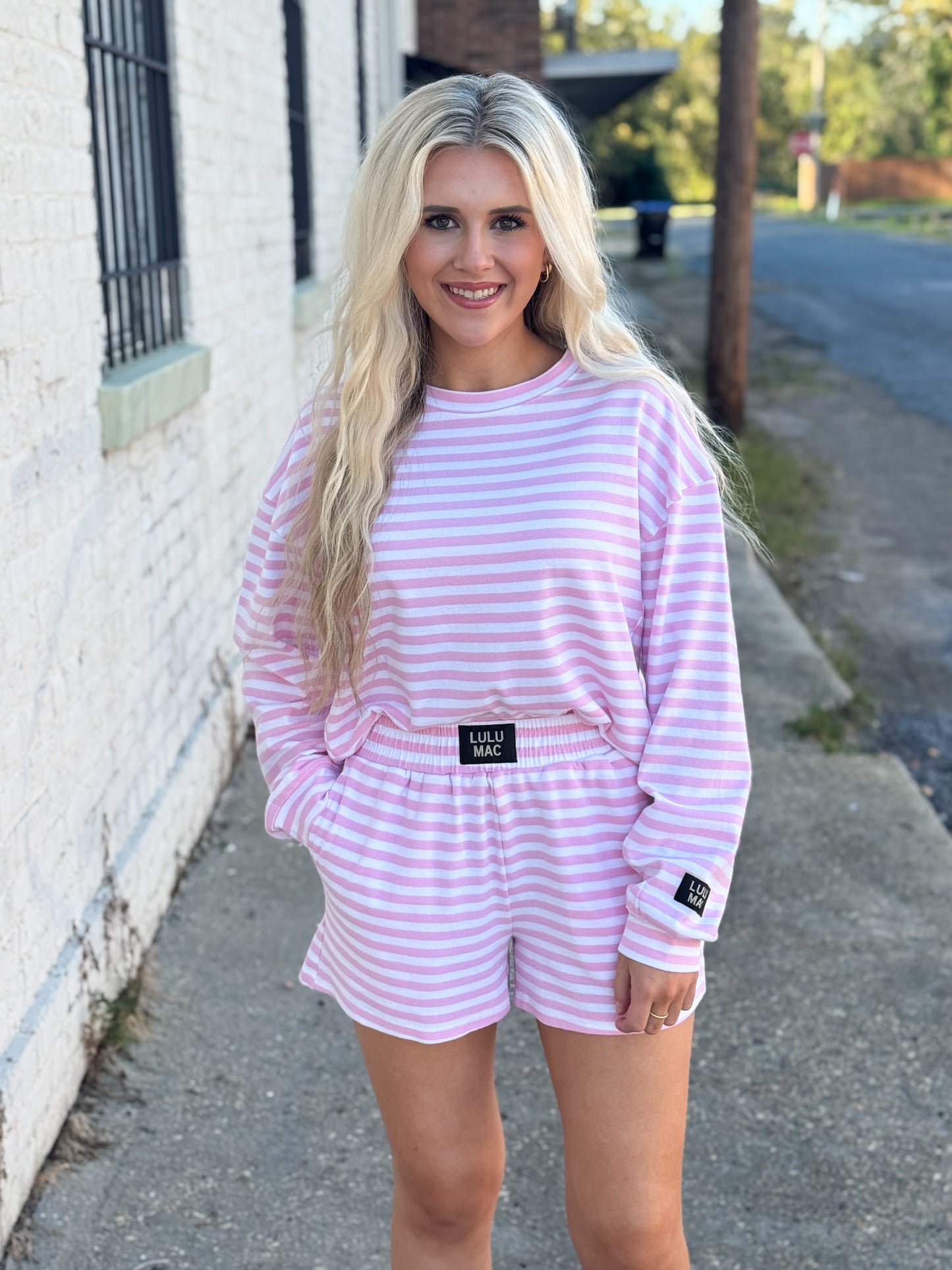 Lulu Mac Stripe Top LIGHT PINK