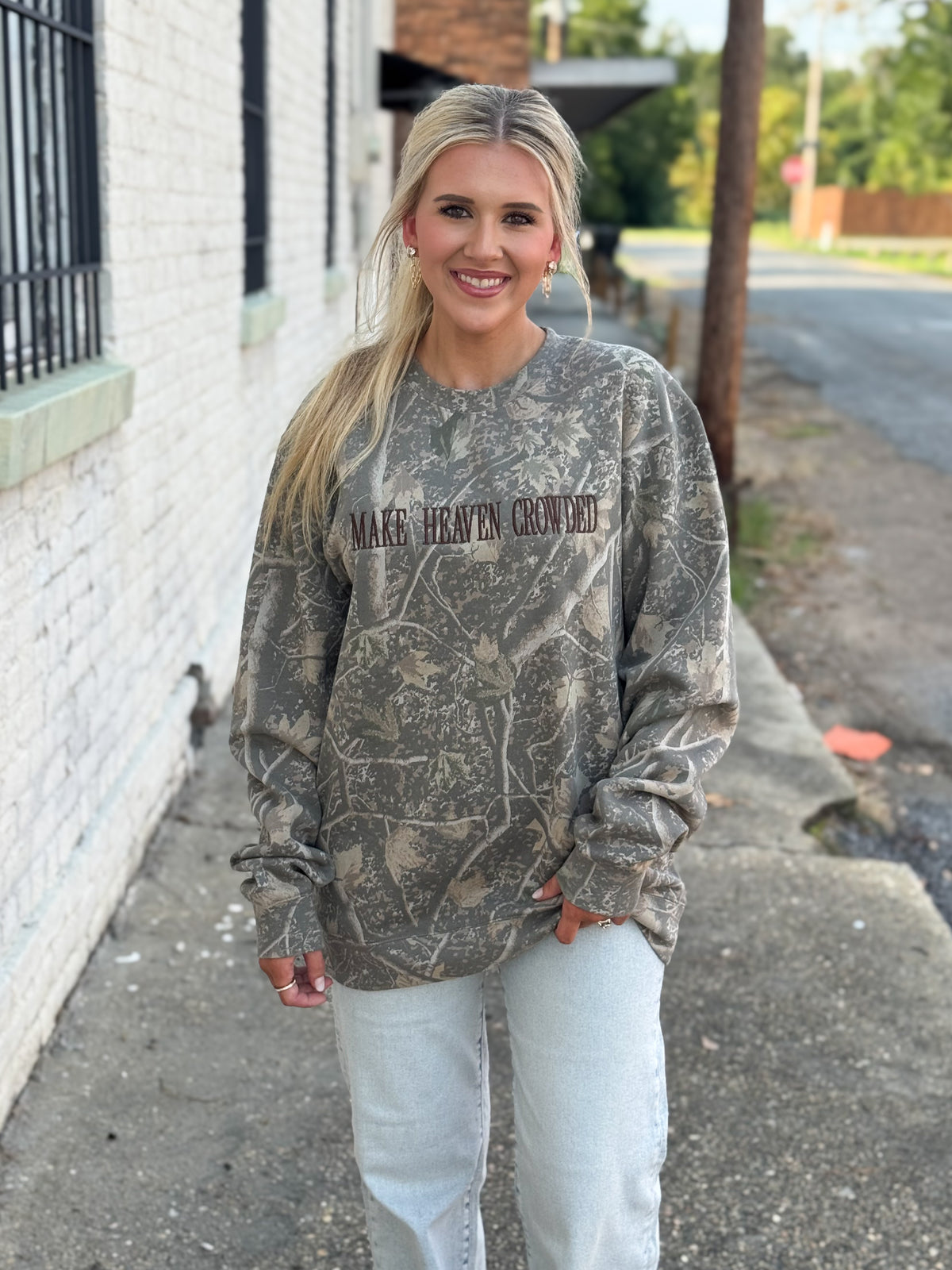Make Heaven Crowded Camo Sweatshirt