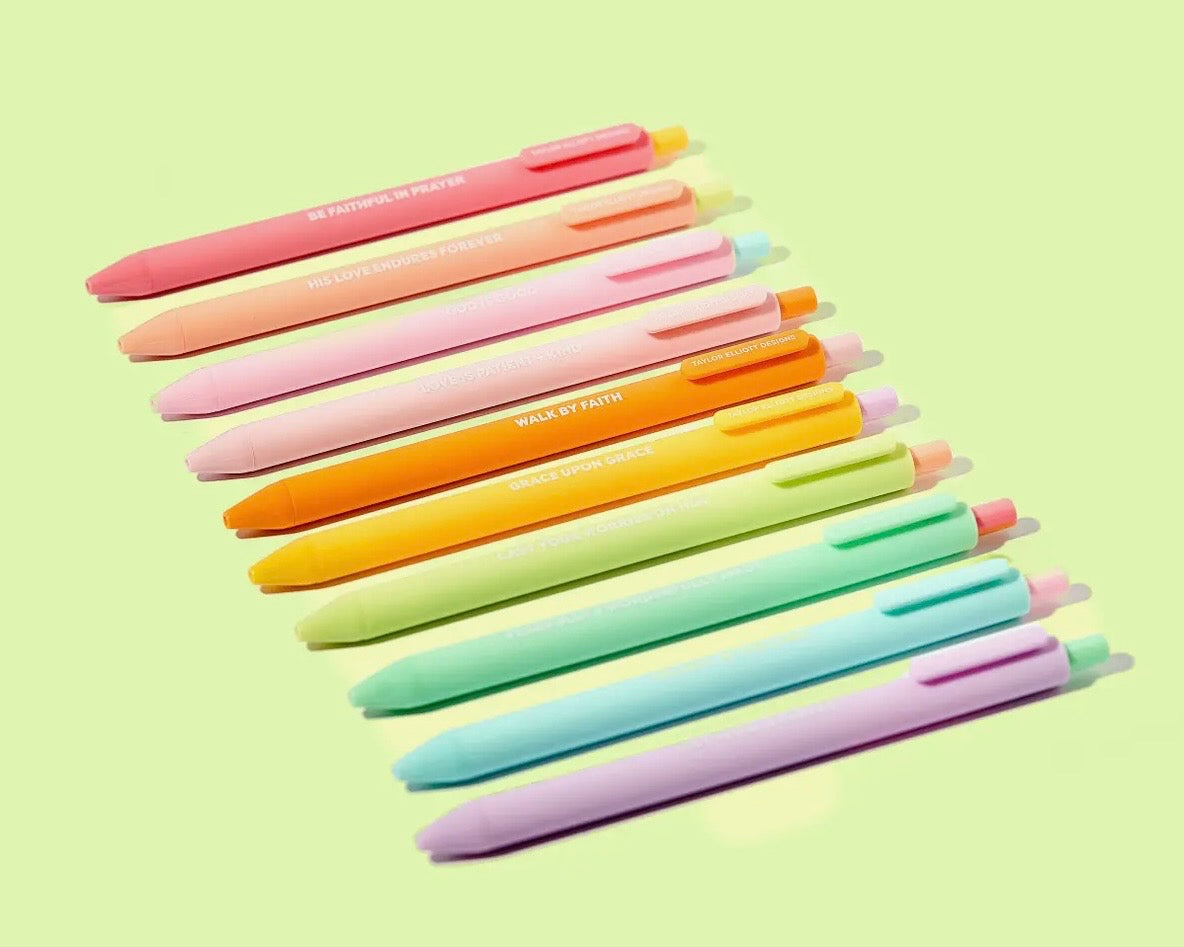 Faith Set Of 10 Colored Gel Pens
