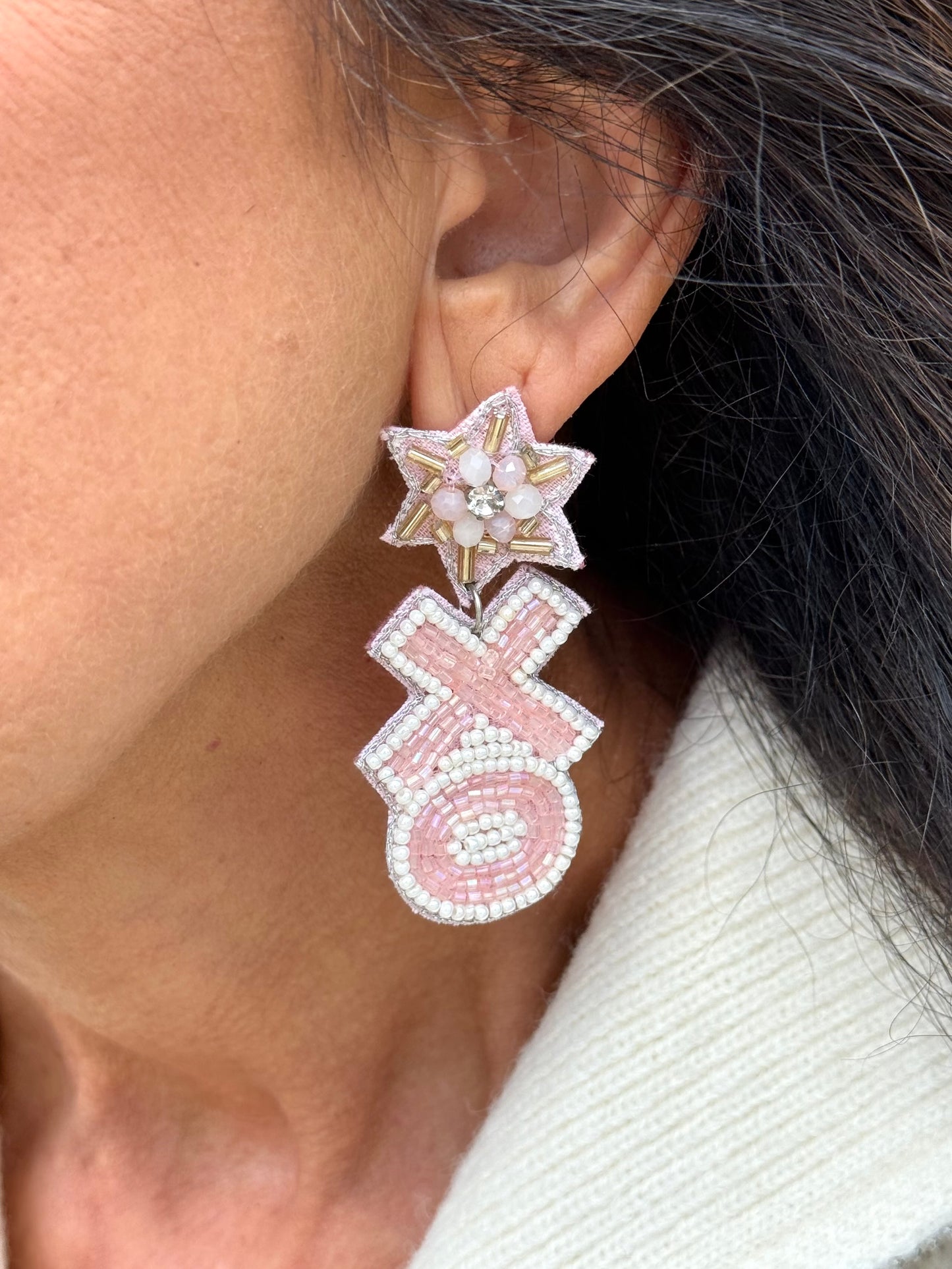 XOXO Beaded Earring WHITE