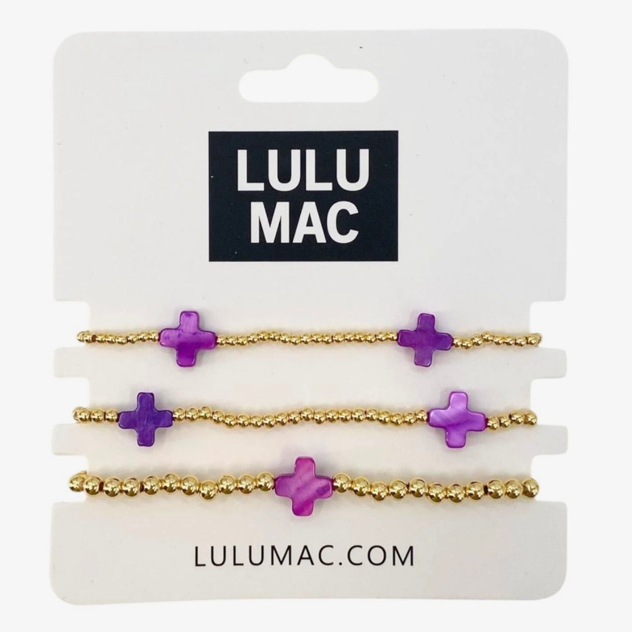Lulu Mac Cross Bracelet Stack PURPLE