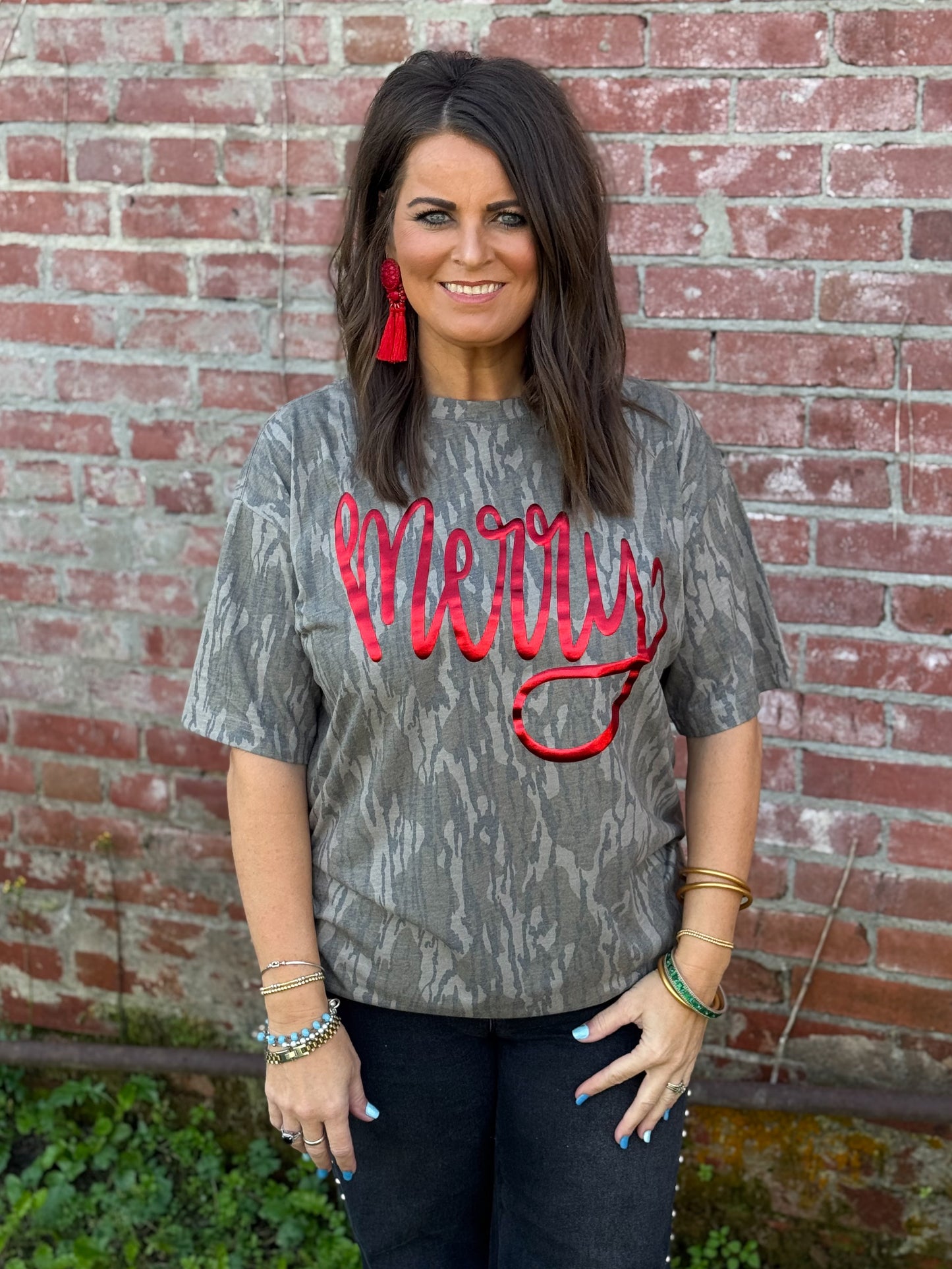 Merry Metallic Camo Tee