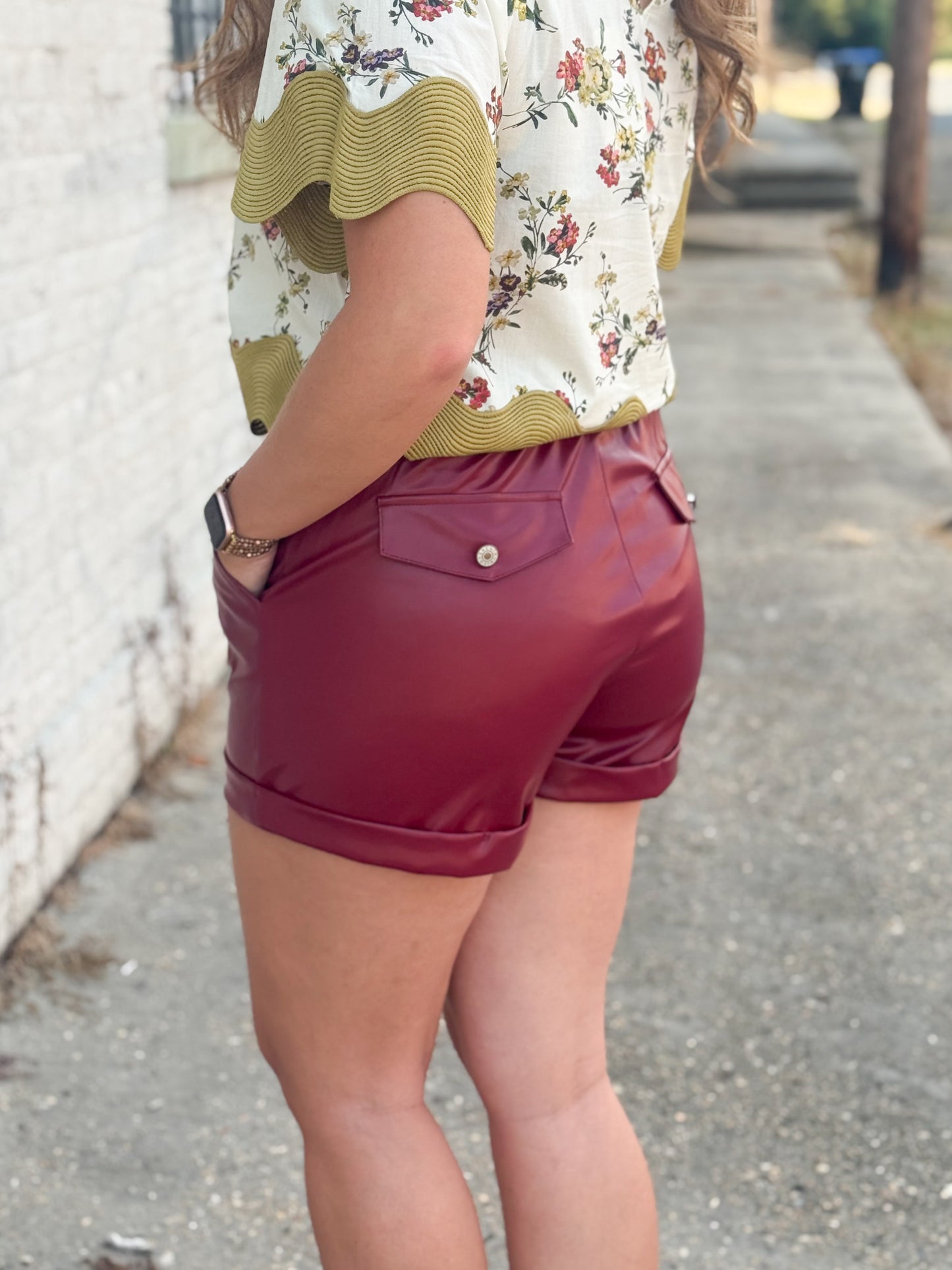 Just In Case Faux Leather Shorts