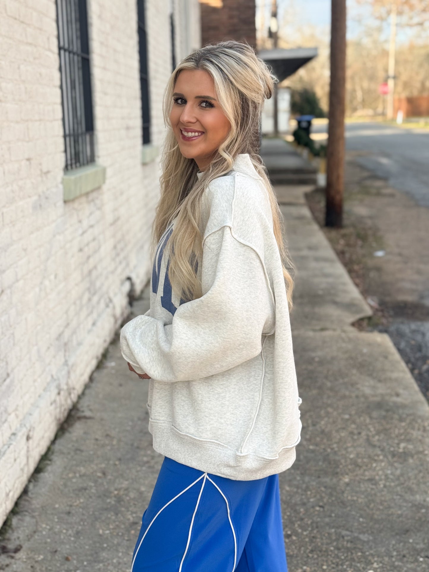 WWJD/AMEN Reversible Mock Neck Sweatshirt GREY