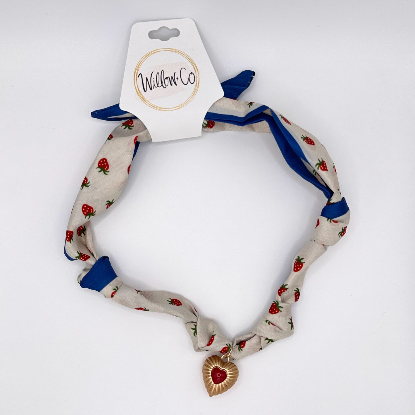 Scarf Necklace BLUE/RED/HEART