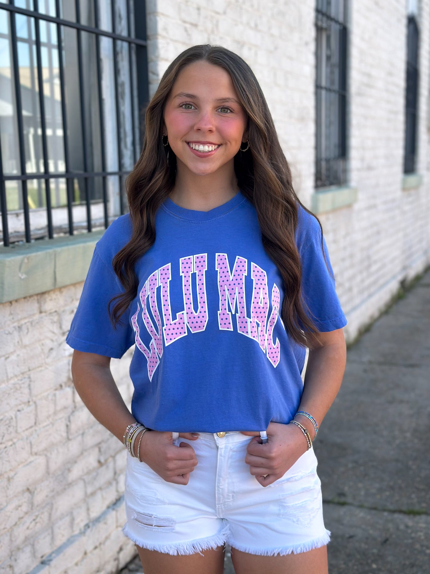 Lulu Mac Polka Dot Tee FLO BLUE