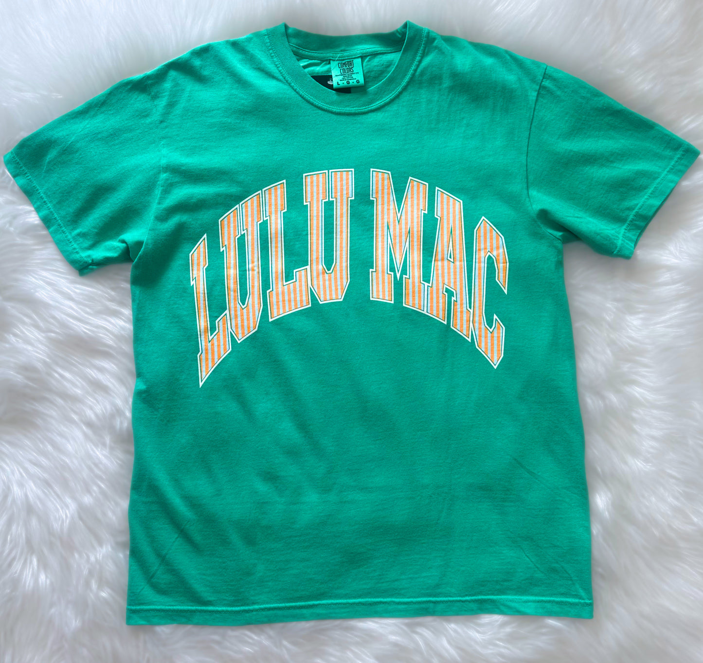 Lulu Mac Stripe Tee ISLAND GREEN