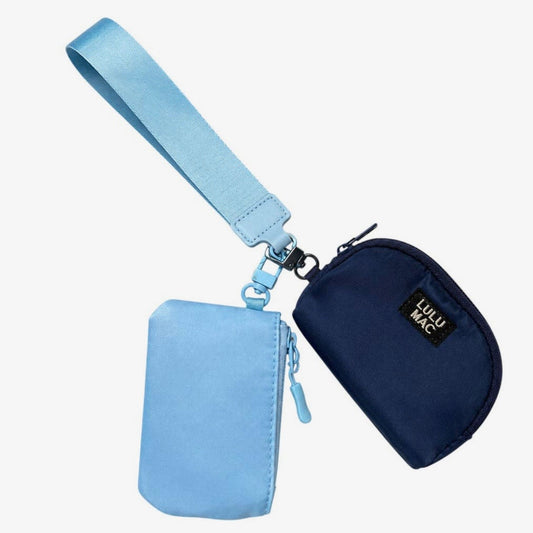 Lulu Mac Double Pouch Wristlet LIGHT BLUE/NAVY