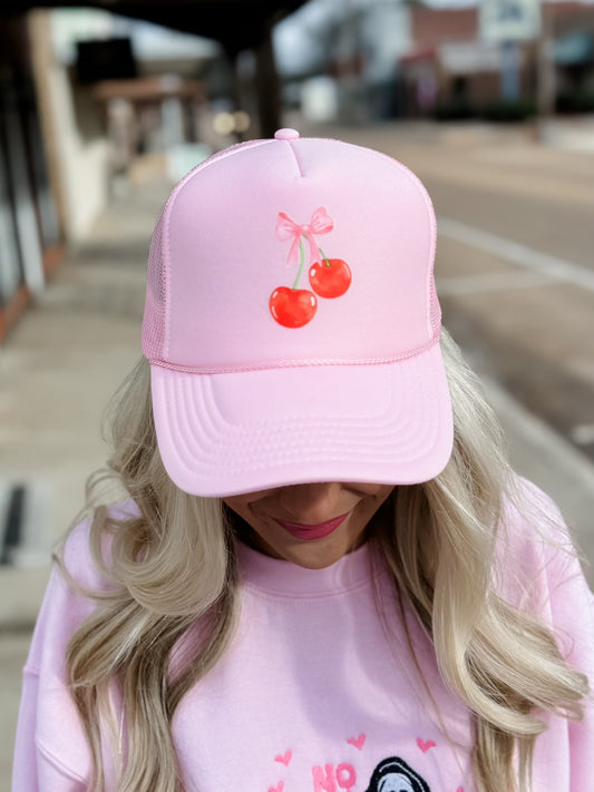 Cherry Bow Trucker Hat