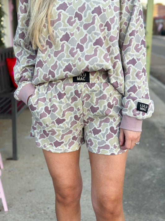 Lulu Mac Waffle Shorts CAMO