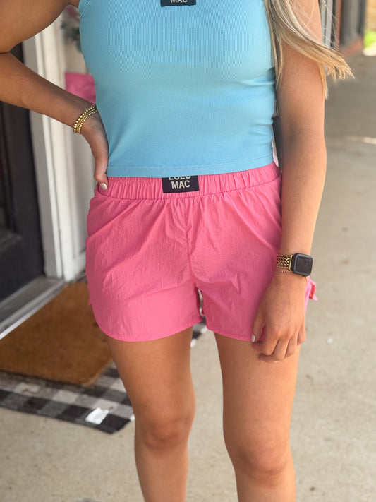 Lulu Mac Solid Shorts BUBBLEGUM