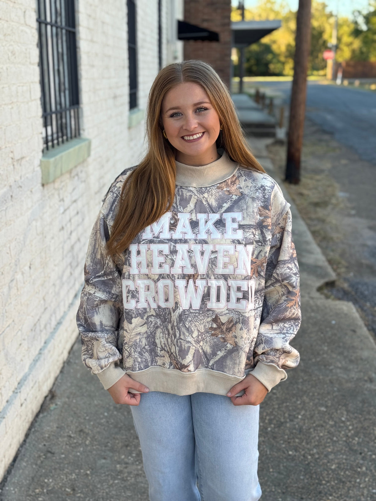 Make Heaven Crowded Embroidered Sweatshirt