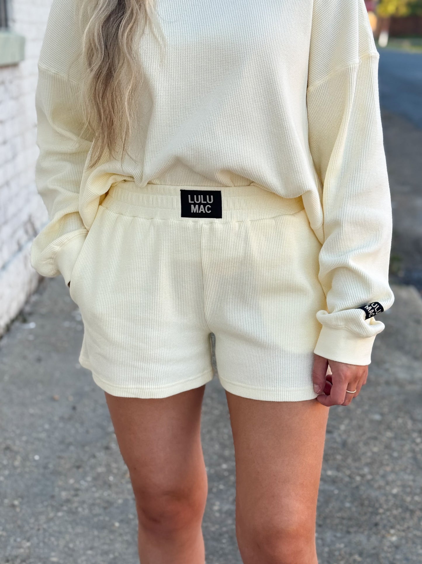 Lulu Mac Waffle Shorts BUTTER