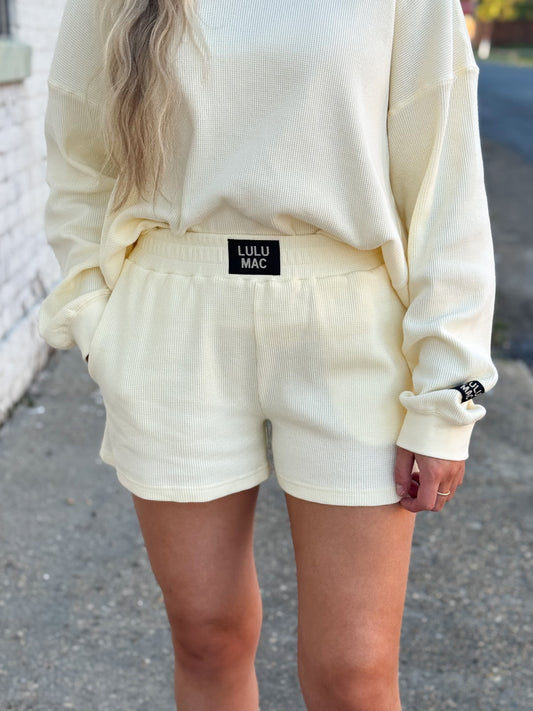 Lulu Mac Waffle Shorts BUTTER