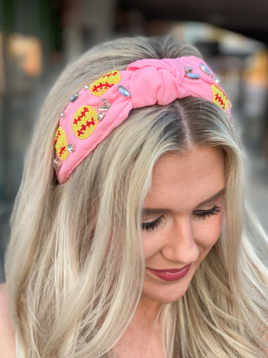 Pink Softball Headband