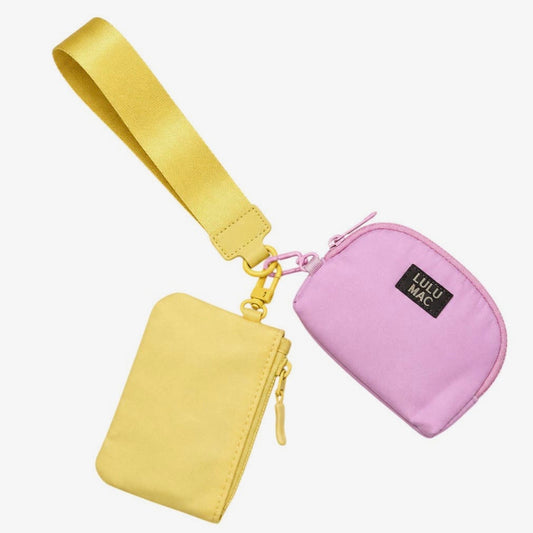 Lulu Mac Double Pouch Wristlet BUTTER/LIGHT PINK
