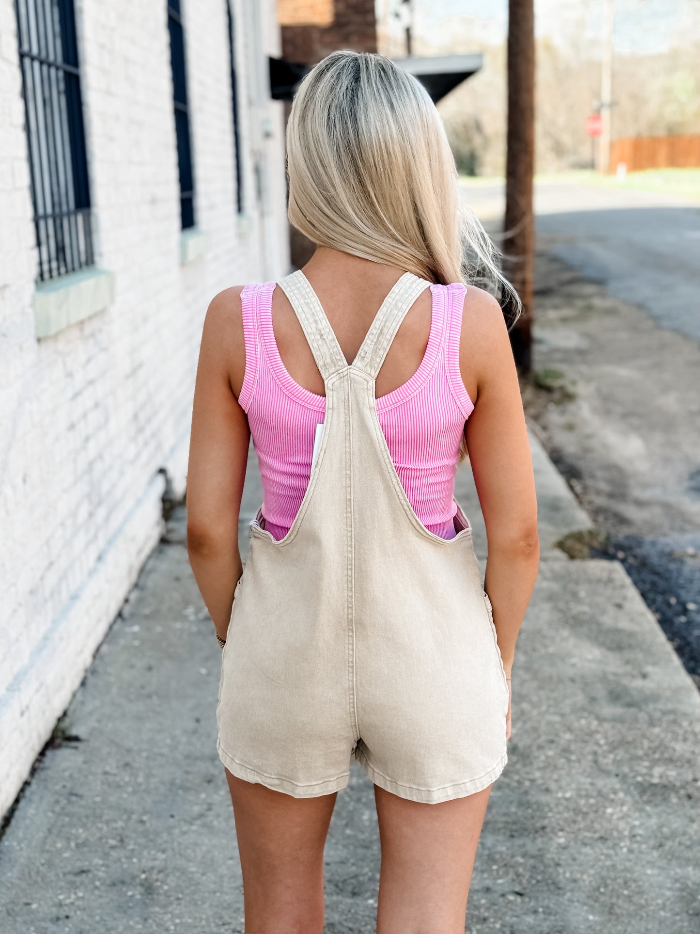 In The Moment Tie Romper BEIGE