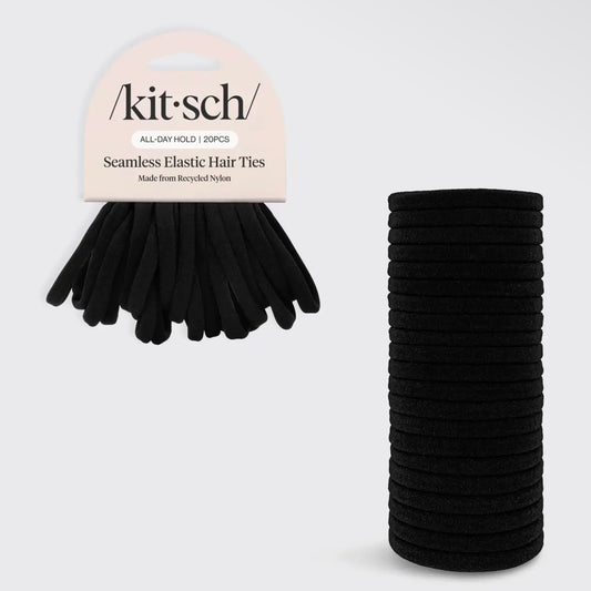 Seamless Elastic Hair Ties | 20 pc - Black