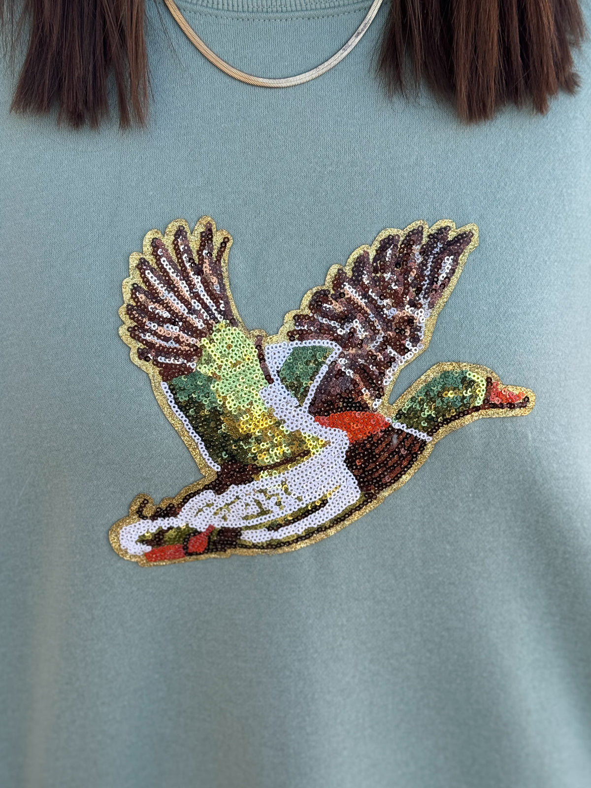 Golden Flight Sequin Mock Neck Sweatshirt
