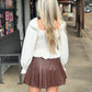 Uptown Girl Faux Leather Skort