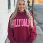 Dilly Dally Mock Neck Sweatshirt BURGUNDY