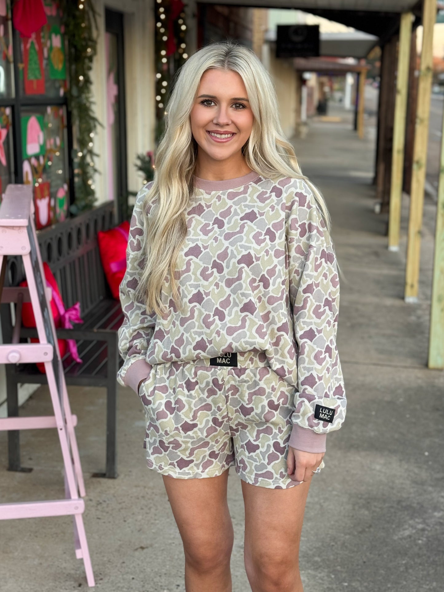 Lulu Mac Waffle Top CAMO