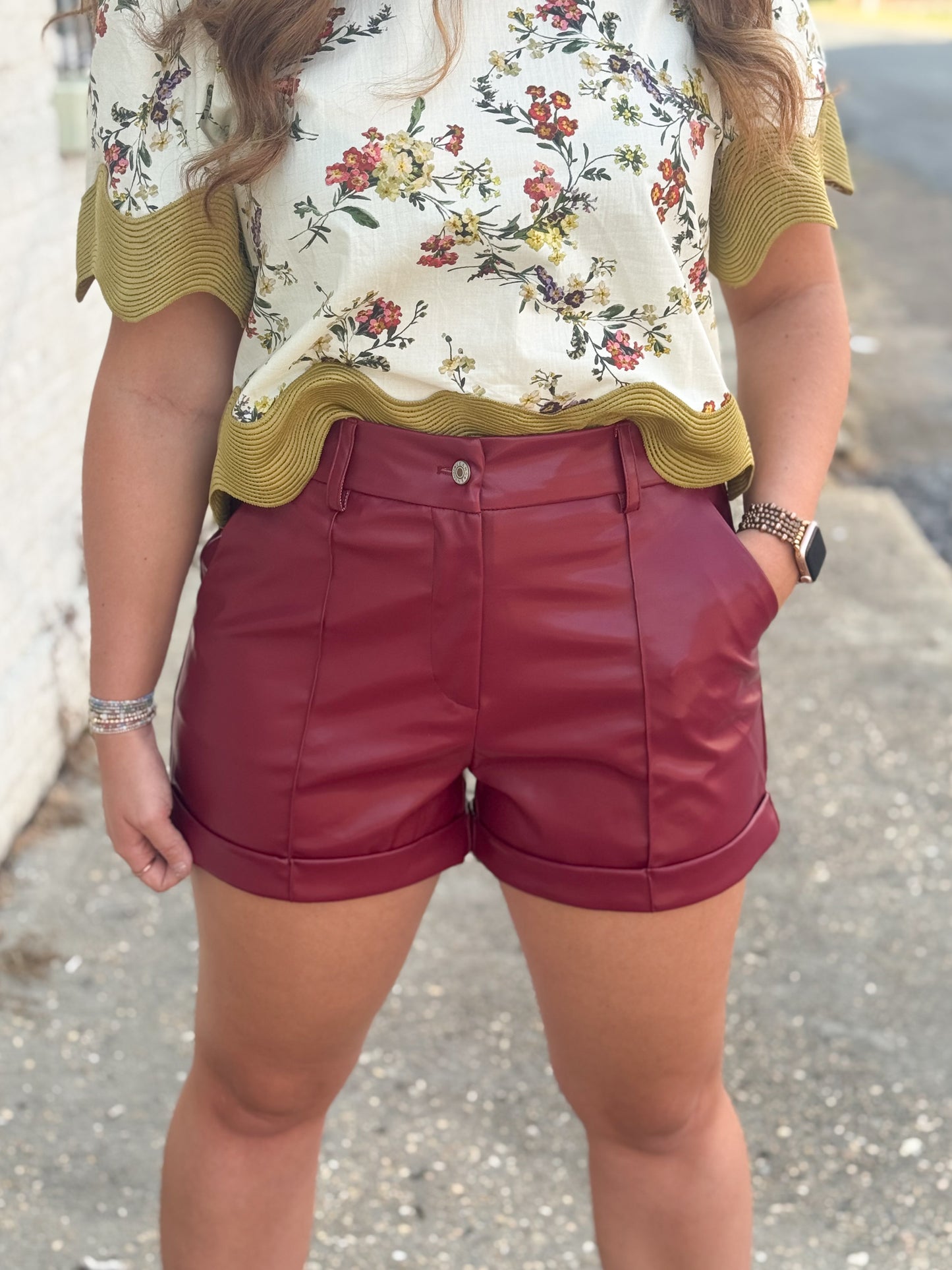 Just In Case Faux Leather Shorts