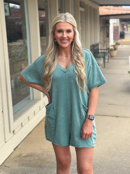 Pick Up The Pace Romper SAGE