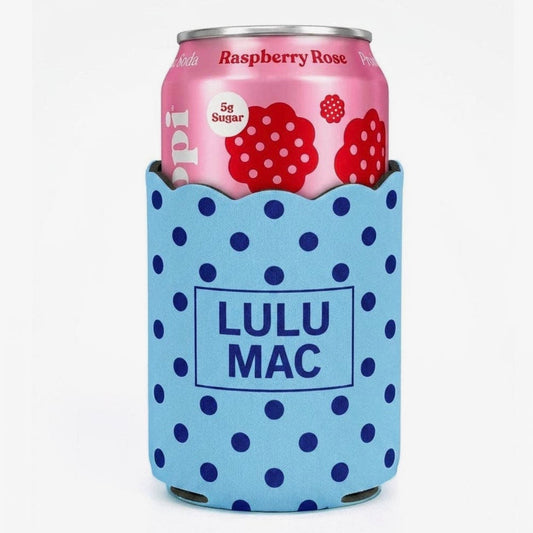 Lulu Mac Polka Dot Koozie BLUE/NAVY