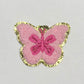 Pink Duo Butterfly Iron On Patch