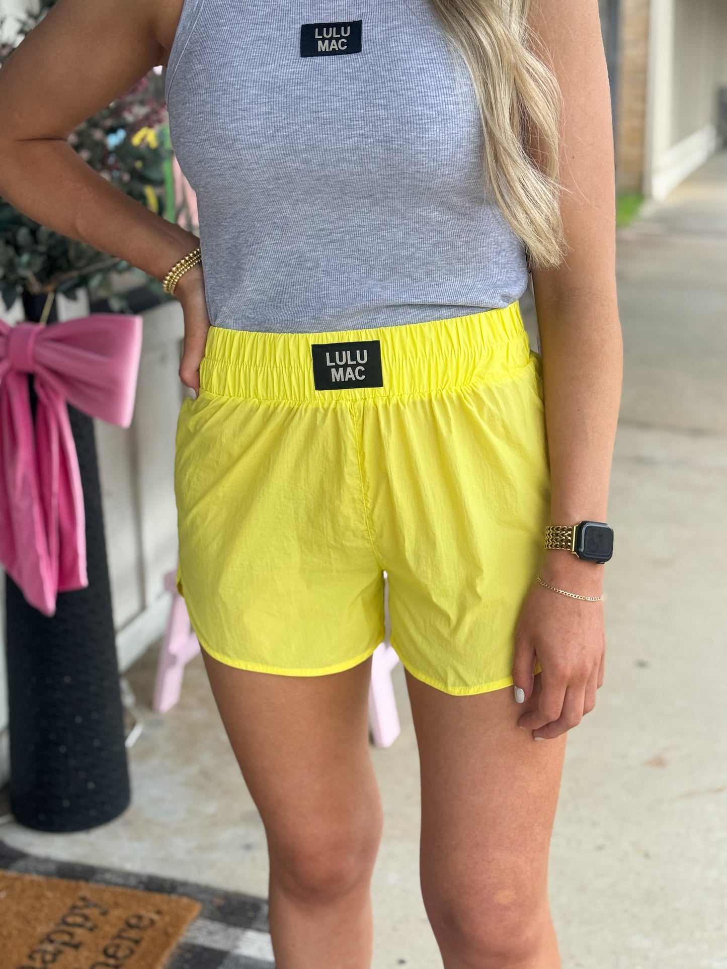Lulu Mac Solid Shorts NEON YELLOW