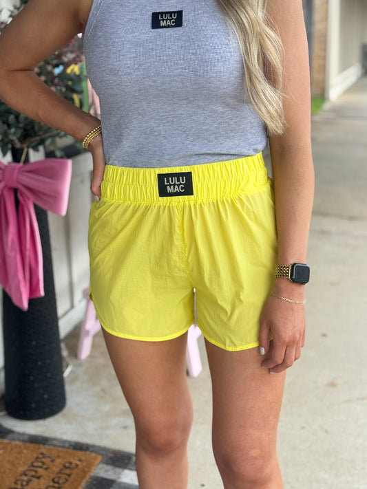 Lulu Mac Solid Shorts NEON YELLOW