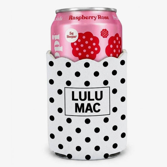Lulu Mac Polka Dot Koozie WHITE/BLACK
