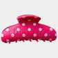 Lulu Mac Polka Dot Hair Clip HOT PINK/WHITE