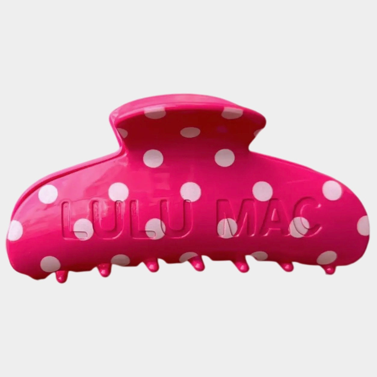 Lulu Mac Polka Dot Hair Clip HOT PINK/WHITE