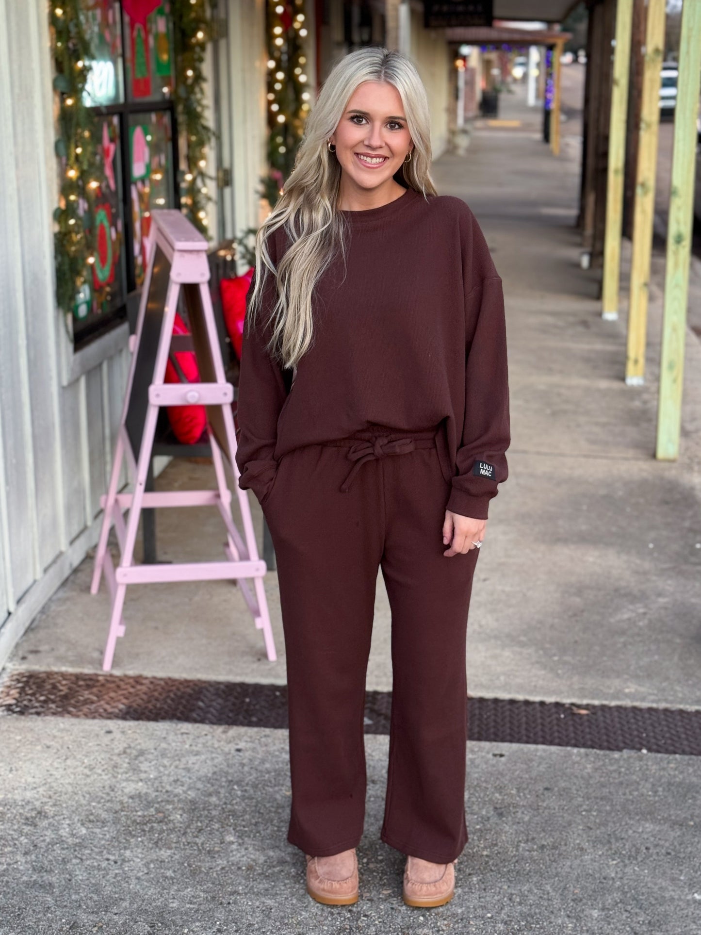 Lulu Mac Waffle Pants BROWN