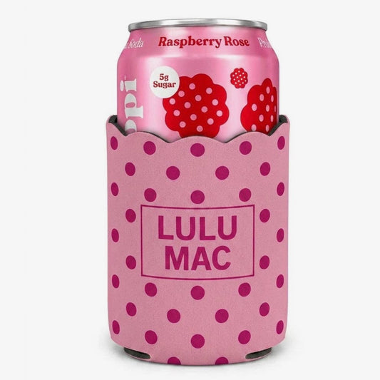 Lulu Mac Polka Dot Koozie PINK/HOT PINK