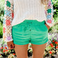 Happy Blooms Linen Shorts GREEN