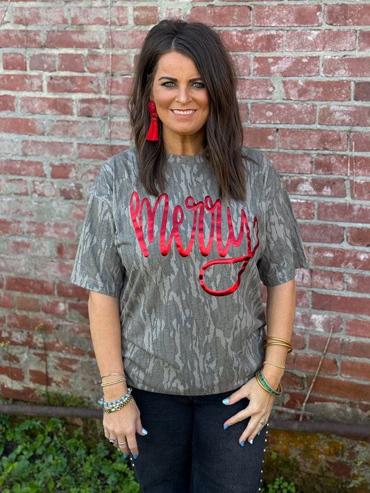 Merry Metallic Camo Tee