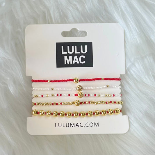 Lulu Mac Bracelet Set RED/WHITE