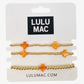 Lulu Mac Cross Bracelet Stack ORANGE