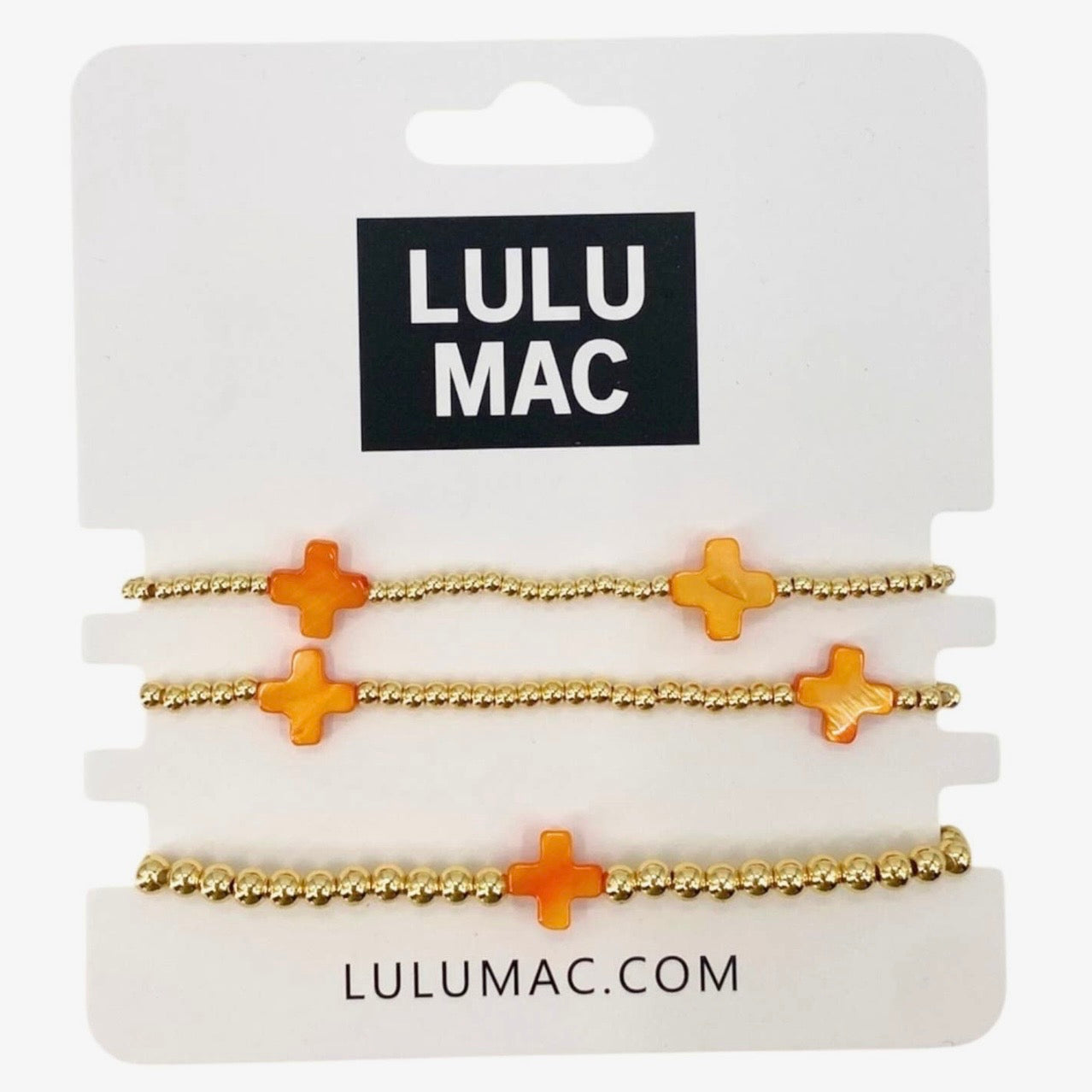 Lulu Mac Cross Bracelet Stack ORANGE