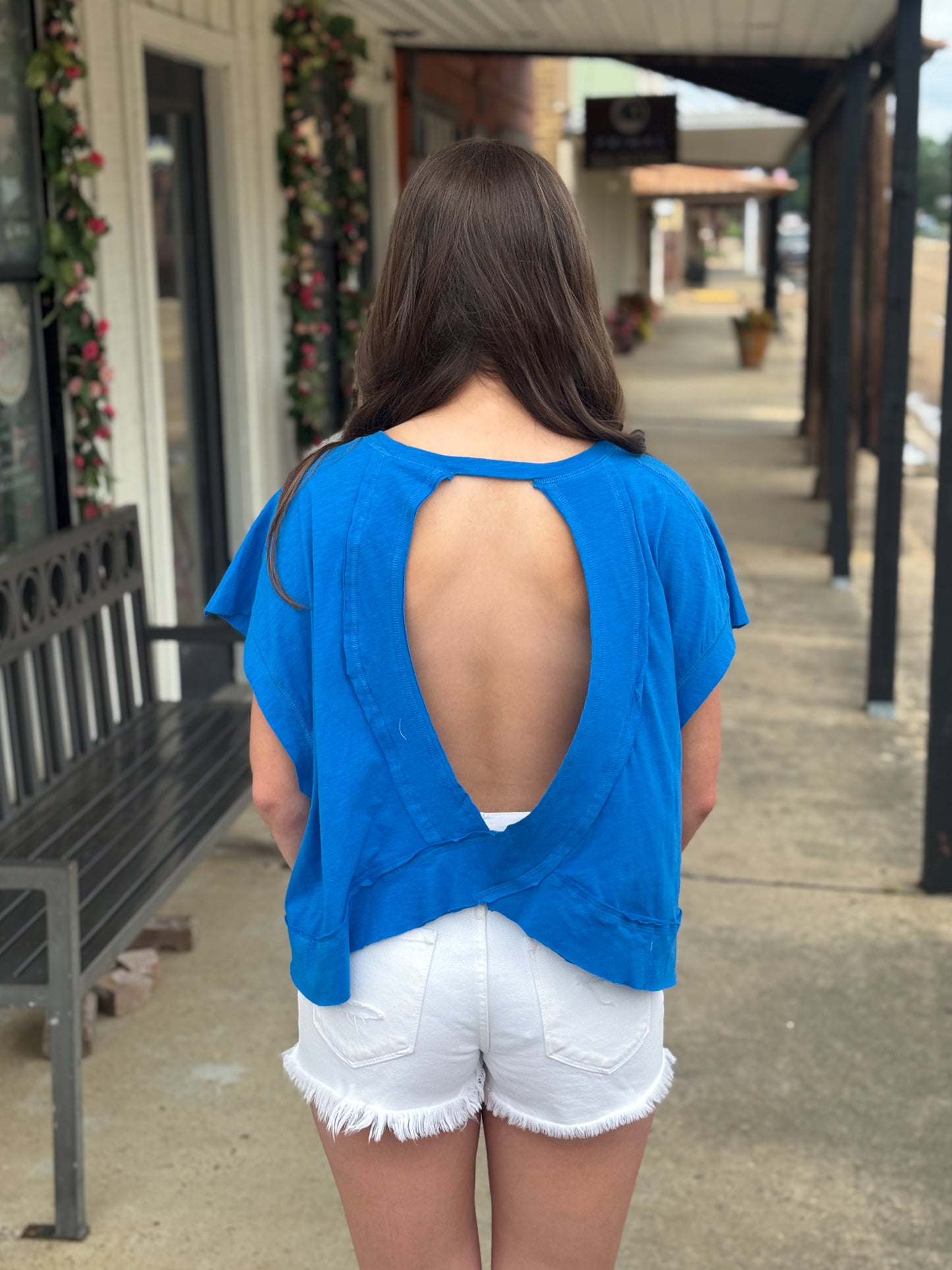 Out & About Top BLUE