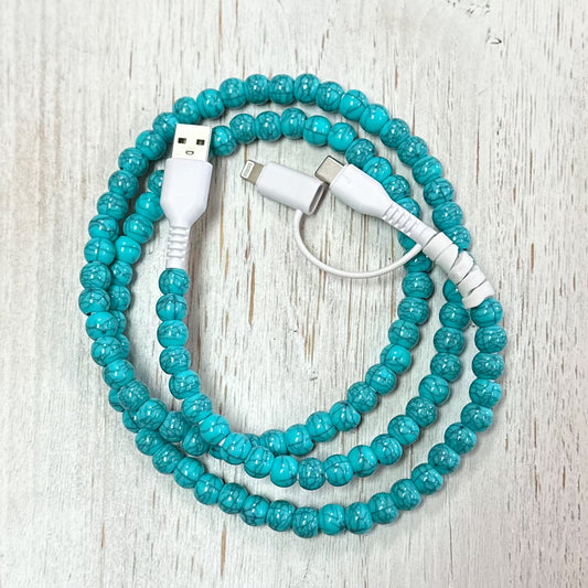 Candy Beads 2 in 1 Phone Charger TURQUOISE