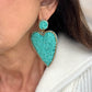 Beaded Heart Earring TURQUOISE *FINAL SALE*