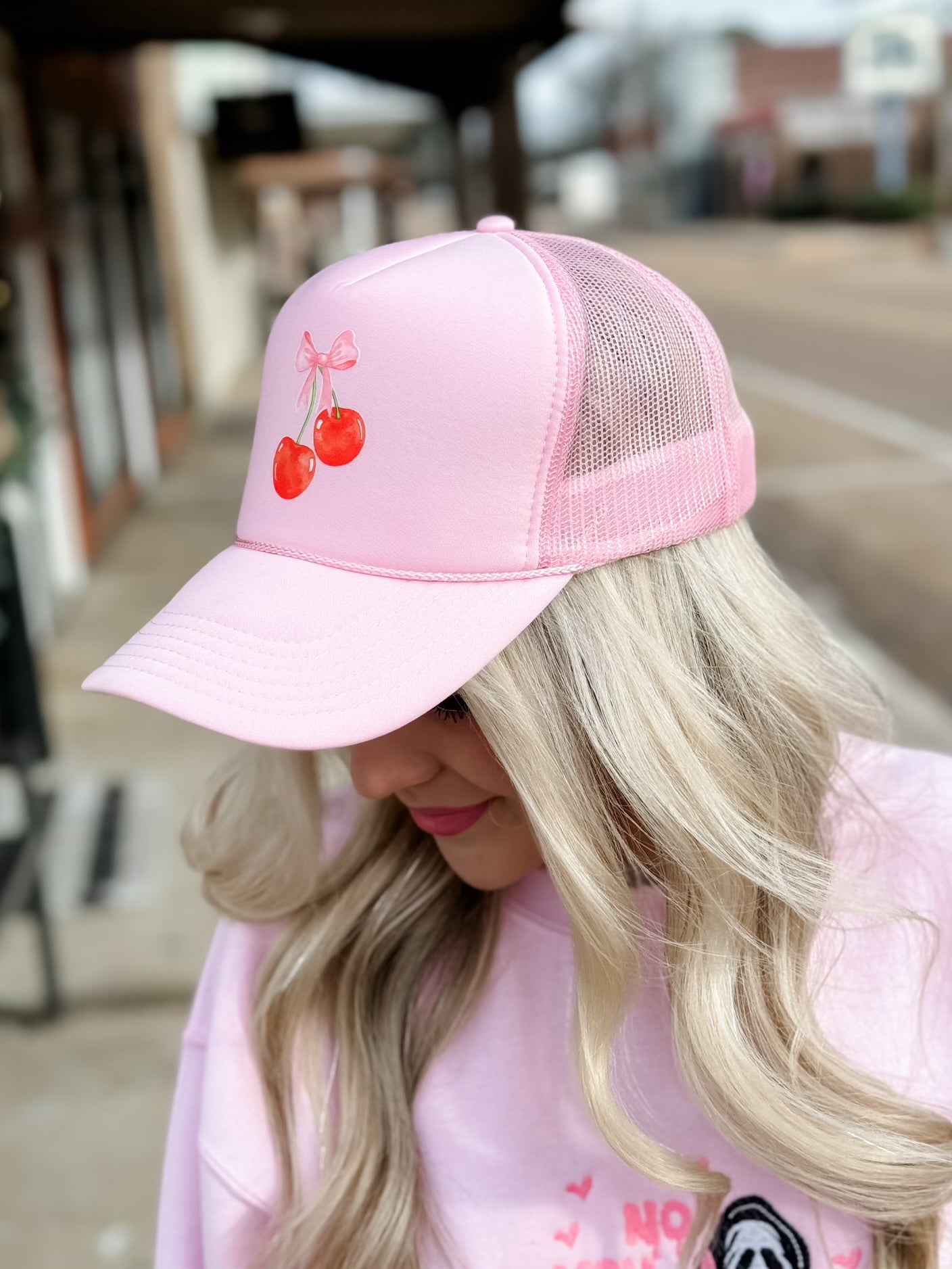 Cherry Bow Trucker Hat