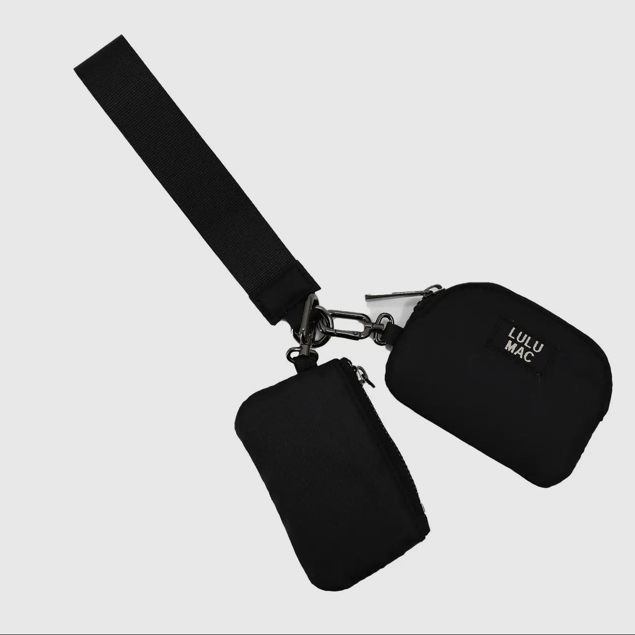 Lulu Mac Double Pouch Wristlet BLACK/BLACK