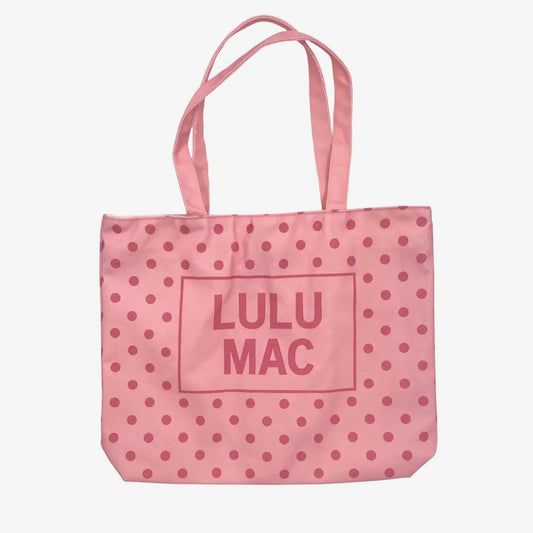 Lulu Mac Polka Dot Canvas Tote LIGHT PINK/HOT PINK