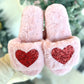 Fur Heart Slipper LIGHT PINK *FINAL SALE*