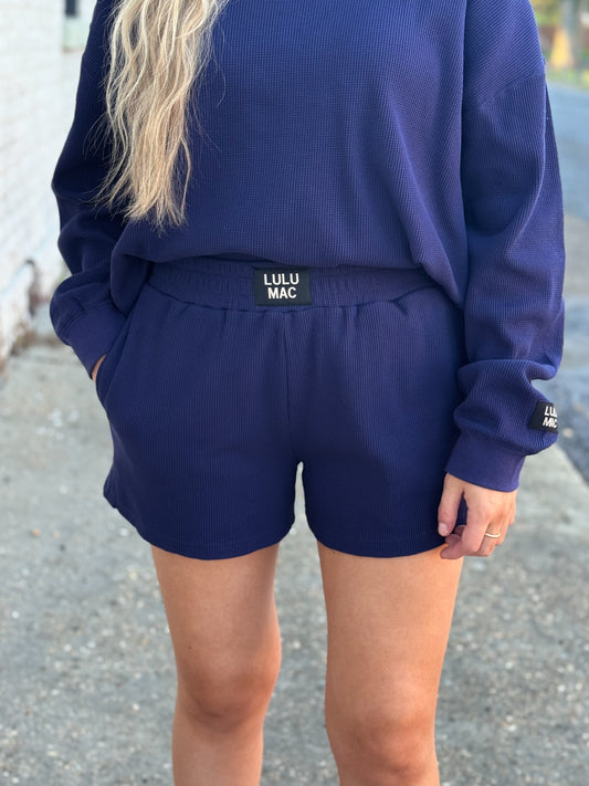 Lulu Mac Waffle Shorts NAVY